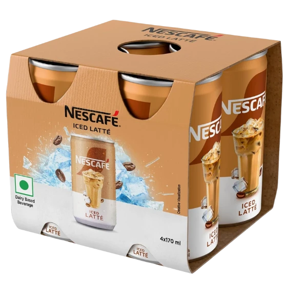 NESCAFE CAFE-STYLE COLD COFFEE, ICED LATTE, 170ML, (PACK OF 4)