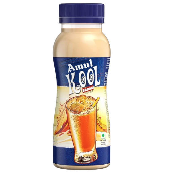 AMUL KOOL BADAM FLAVORED MILK, 180 ML PET BOTTLE