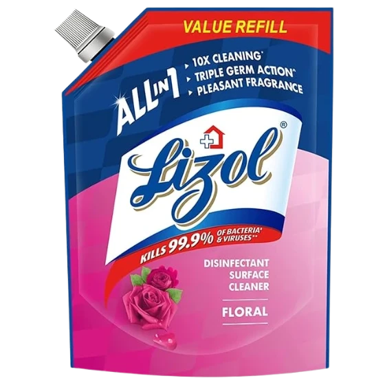 Lizol Surface & Floor Cleaner Liquid Refill Pack, Floral - 1800 ml