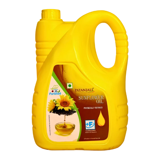 PATANJALI FORTIFIED SUNFLOWER OIL 5L JAR - PATANJALI
