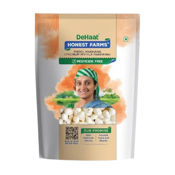 DeHaat Honest Farms Pesticide Free Makhana (Premium Mithila Makhana) 100 Gms