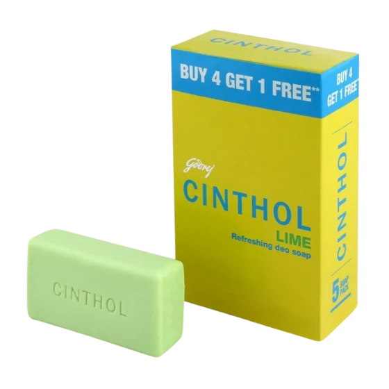 Cinthol Lime Refreshing Deo Soap 100 g (Buy 4 Get 1 Free)