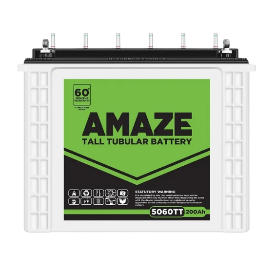 Amaze 200Ah Tall Tubular Battery 60 Months Warranty