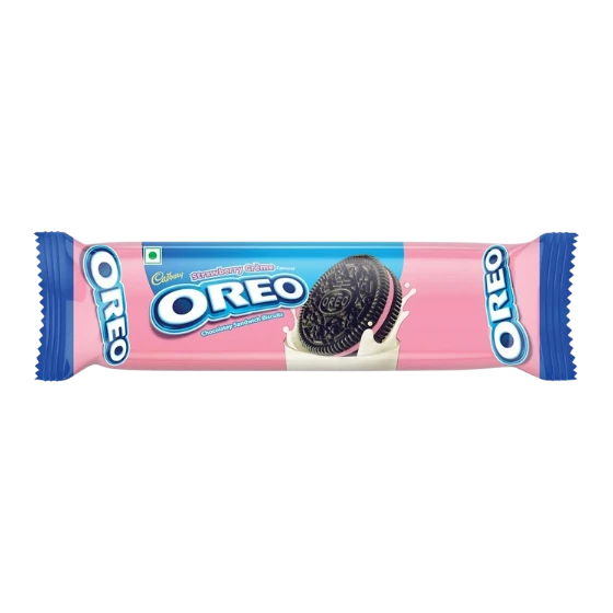 Cadbury Oreo Strawberry Flavour Creme Sandwich Biscuit, 100 gm